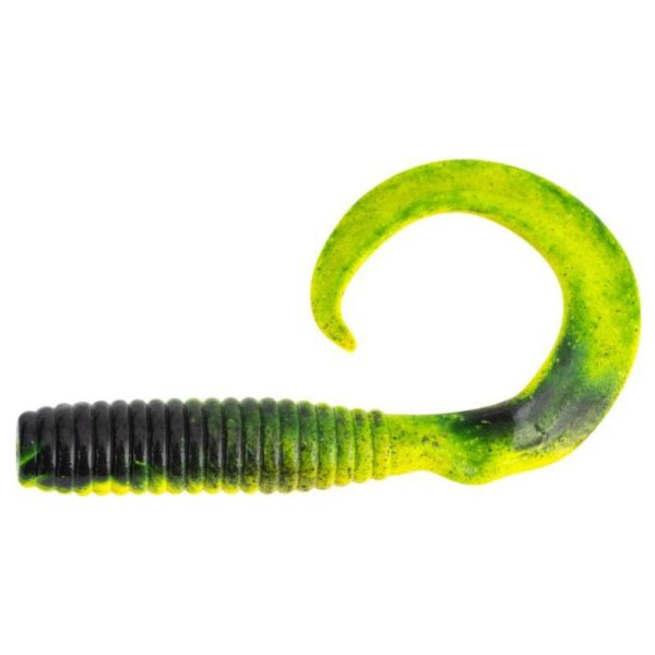 Berkley Gulp Grub 6 Inch Soft Plastic Black Chartreuse