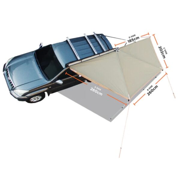 Oztent Foxwing 180 LHS Awning Measurements