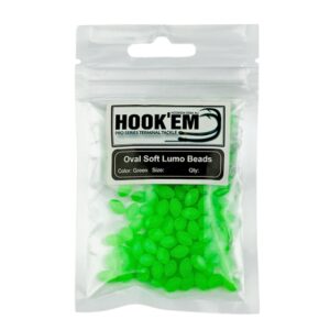 Hookem Green Oval Soft Lumo Beads