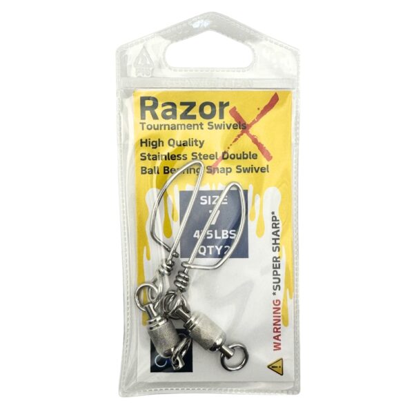 Razor X Double Ball Bearing Silver Snap Swivel