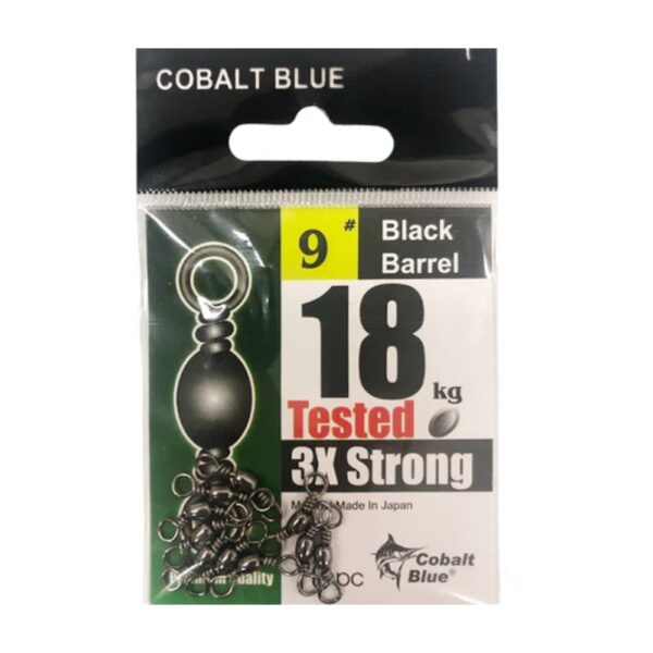 Cobalt Blue Black Barrel Swivels