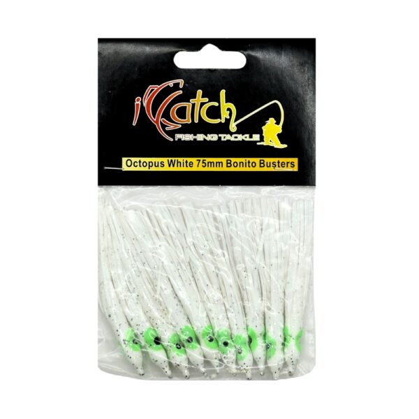 ICatch 75mm White Octopus Bonito Busters Skirt Lures