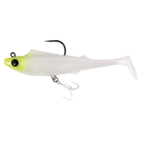 Berkley Shimma Pro Rig 4.5In Soft Plastic Lure Chartreuse White Silver