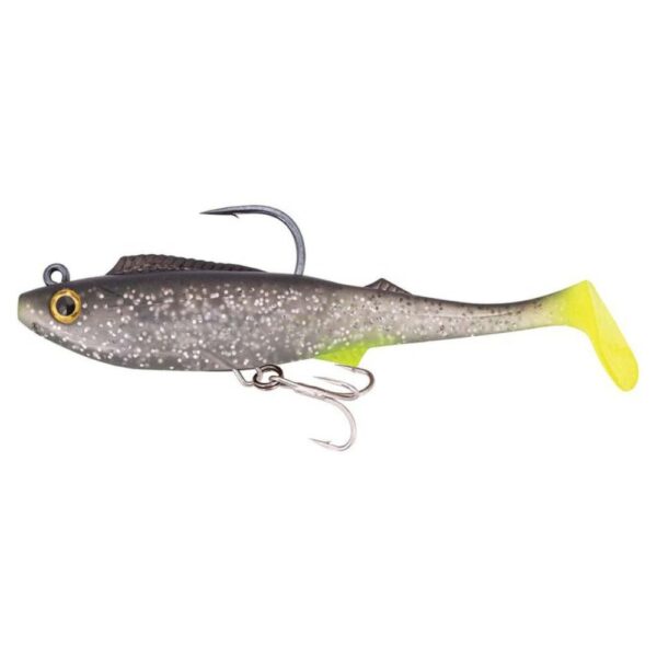 Berkley Shimma Pro Rig 4.5In Soft Plastic Lure Silver Chartreuse
