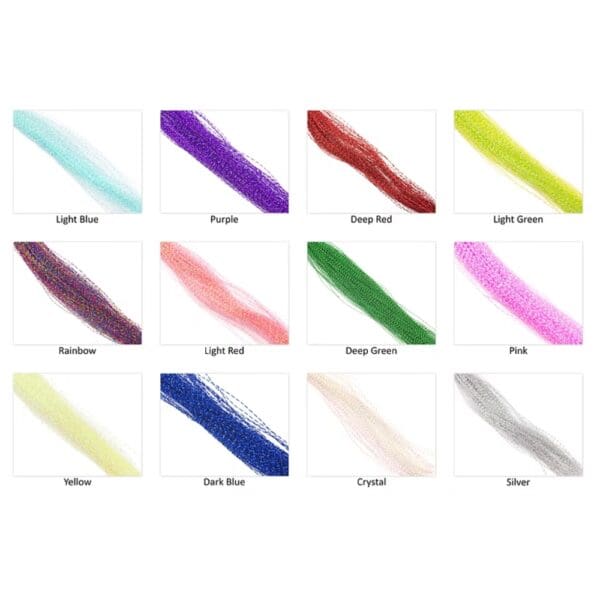 Hookem Tinsel Flash Hair Colours