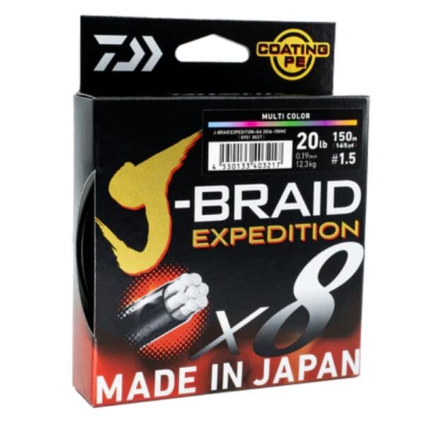Daiwa J-Braid Expedition 8 Multicolour Braid