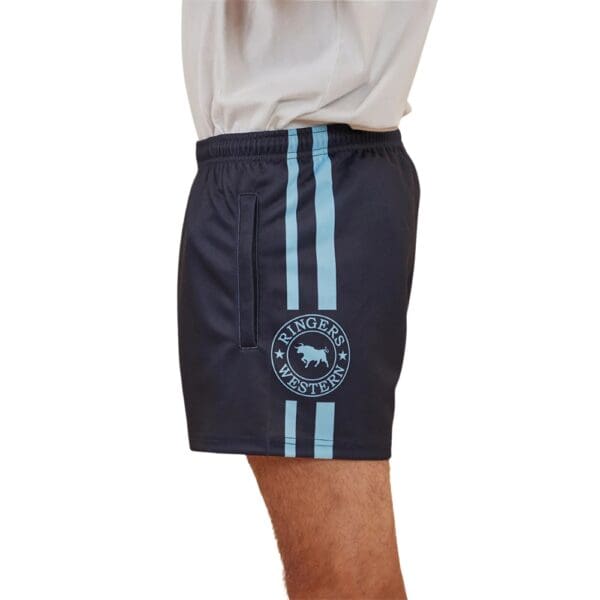 Ringers Western Mens Navy Footy Shorts - Image 2