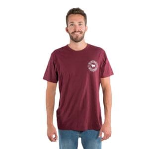 Ringers Western Signature Bull Mens Burgundy/White Loose T-Shirt