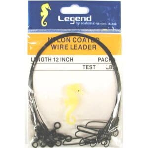 Seahorse Black Coated Wire Leader 12 inch 5 Pack