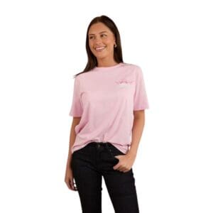 Ringers Western Country Club Womens Loose Fit T-Shirt Ballet Pink