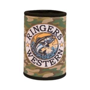 Ringers Western Buckin Barra Camo Stubby Cooler