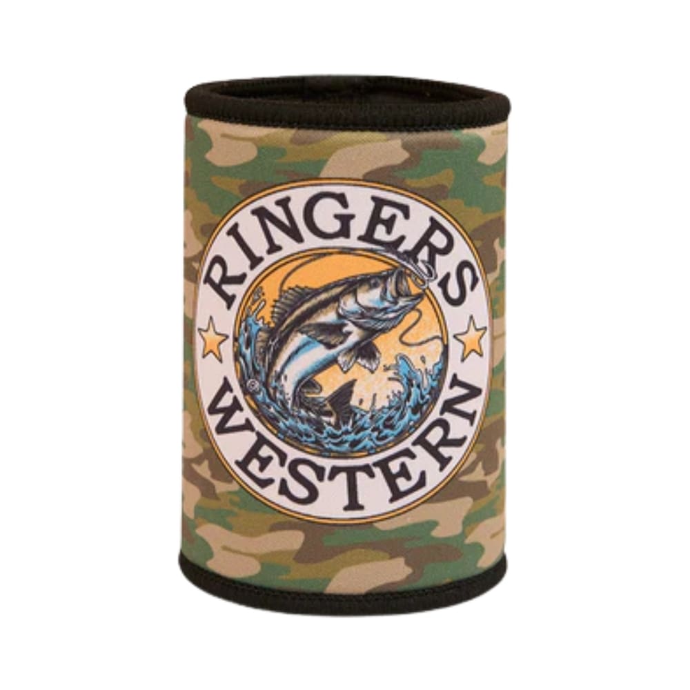 Ringers Western Buckin Barra Camo Stubby Cooler