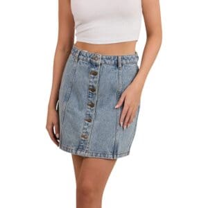 Ringers Western Johanna Womens Denim Skirt Light Wash Blue