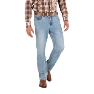 Ringers Western Muster Mens Slim S Fit Mid Rise Jeans Wash Blue