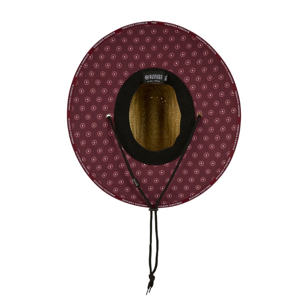 Ringers Western Paddy Straw Hat Burgundy - Image 2