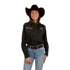 Ringers Western Signature Jillaroo Womens Shirt Charcoal Rose