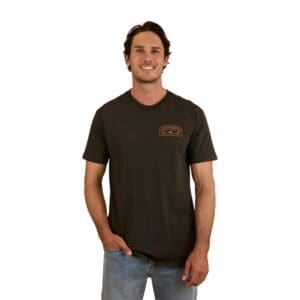Ringers Western Wheatbelt Mens Stock Fit T-Shirt Charcoal Copper