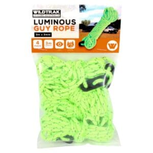Wildtrak Luminous Guy Rope 3m x 3mm 4 Pack