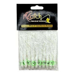 ICatch 87mm White Octopus Bonito Busters Skirt Lures