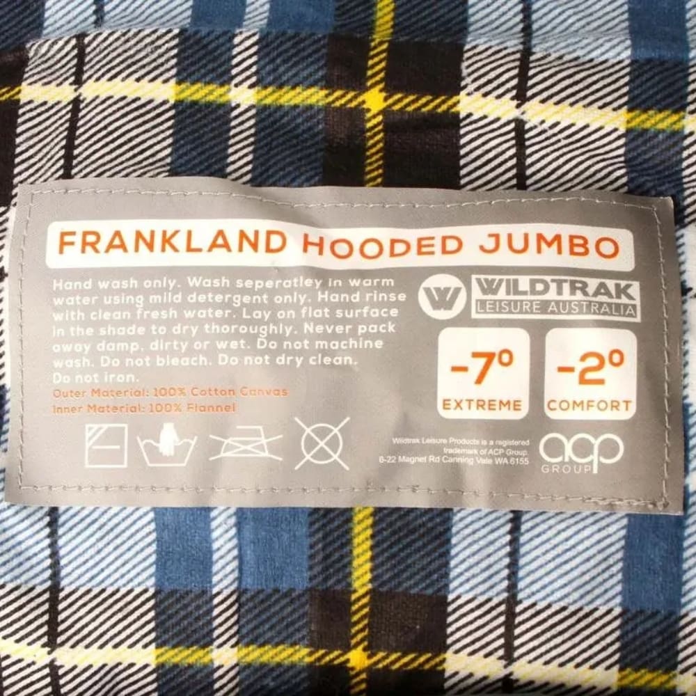 Frankland Hooded Jumbo Sleeping Bag -7 Grey 230cm X 90cm - Image 2