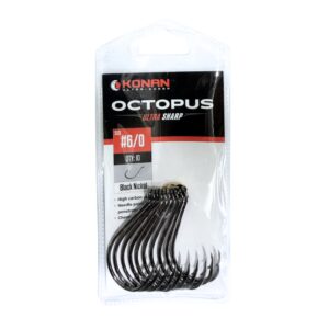 Konan Black Nickel Octopus Hooks