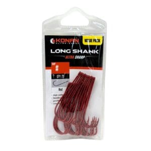 Konan Red Long Shank Value Pack 25 Hooks