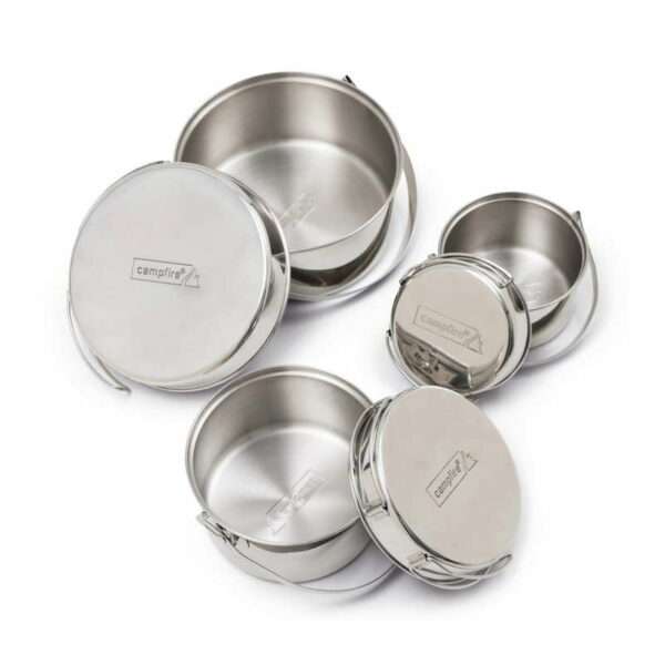 CAMPFIRE STAINLESS STEEL POT SET 6 PIECE