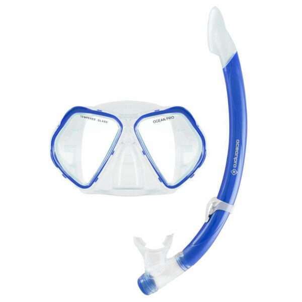 OCEAN PRO QUEST MASK SNORKEL SET BLUE