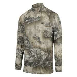 RIDGELINE MENS MICRO LITE L/S QTR ZIP TOP EXCAPE CAMO L