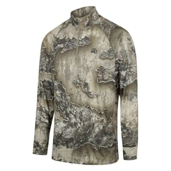 RIDGELINE MENS MICRO LITE L/S QTR ZIP TOP EXCAPE CAMO L